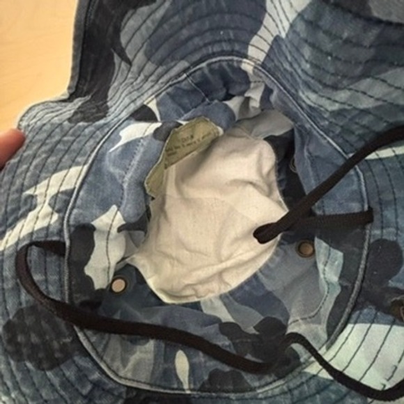 Military Boonie Hat Men Sz 7 Blue Camo Sun Bucket Tactical Fishing Hat - Picture 6 of 8